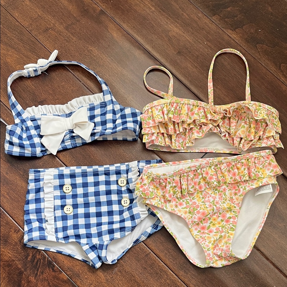 Janie and Jack Floral and Gingham Swimwear lot